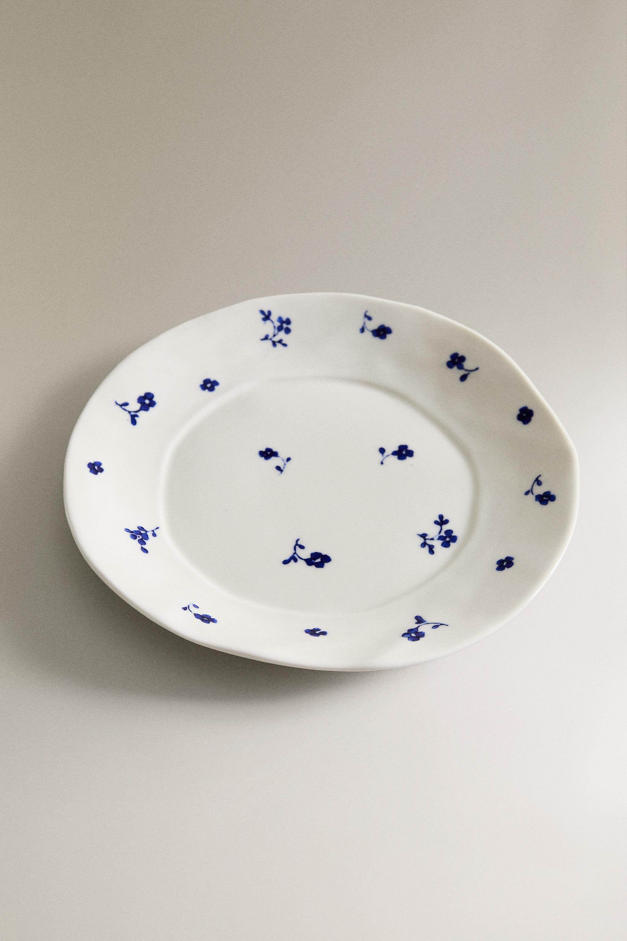 FLORAL PORCELAIN DESSERT PLATE